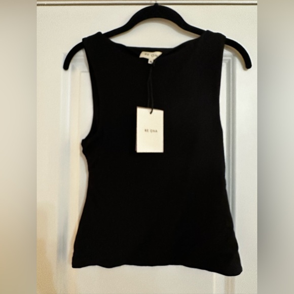 Re Ona Classic Black Sculpted Neck Top - Picture 3 of 6